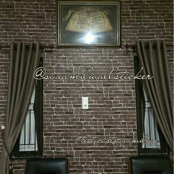 Wallpaper Murah - Wallpaper Dinding Stiker Dinding - Wallpaper Dinding Minimalis - Motif Bata Coklat