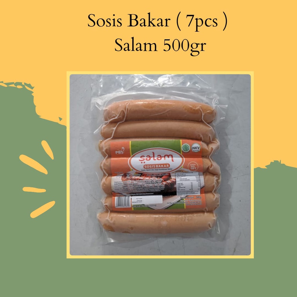 Sosis Bakar JUMBO ( 7pcs ) Salam 500gr - FROZEN FOOD