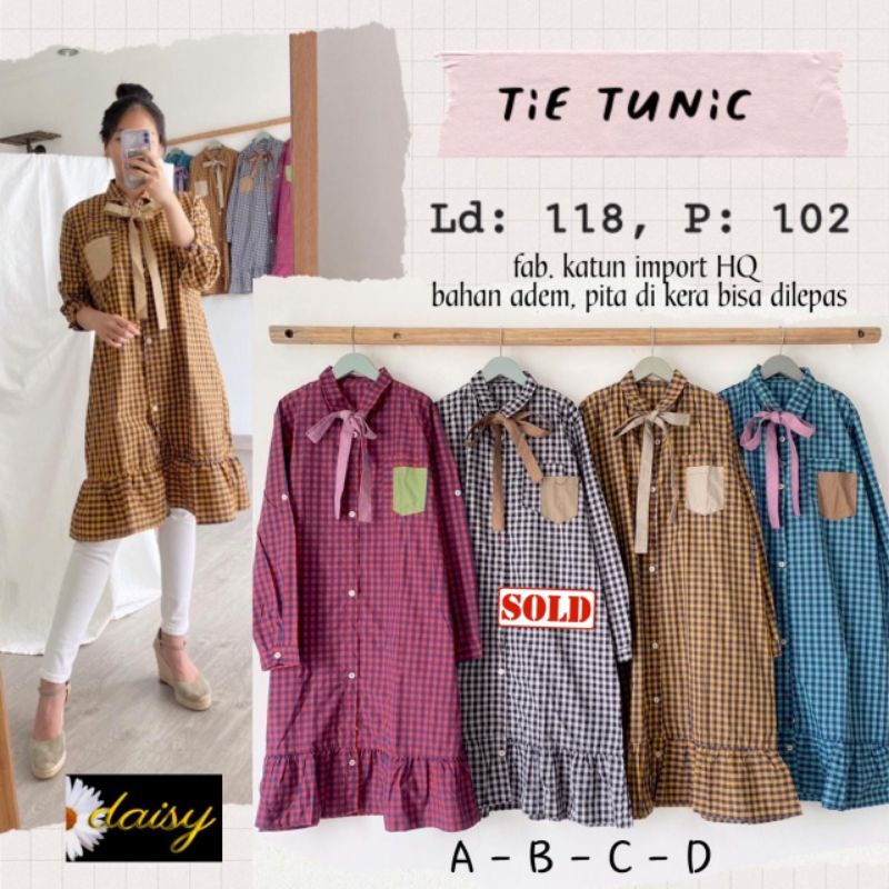 Sale Tunik katun Import Motif Kotak Jumbo Big Size