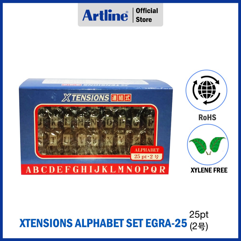 Jual ARTLINE Xstamper Xtensions Alphabet Stamp / Alfabet Stempel 25 pt