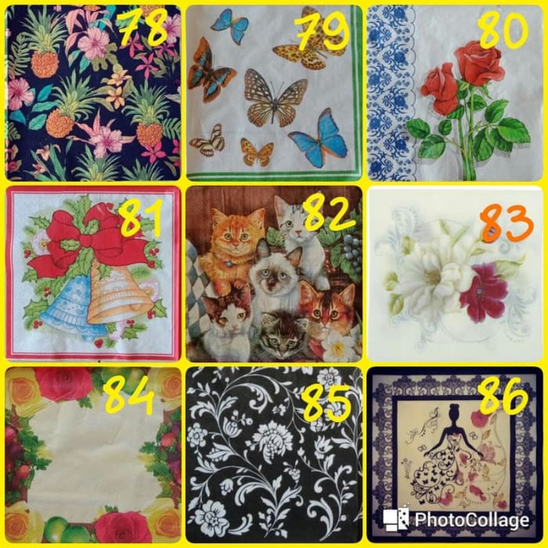 Tissue decoupage tisu decoupage napkin decoupage kertas kerajinan decoupage