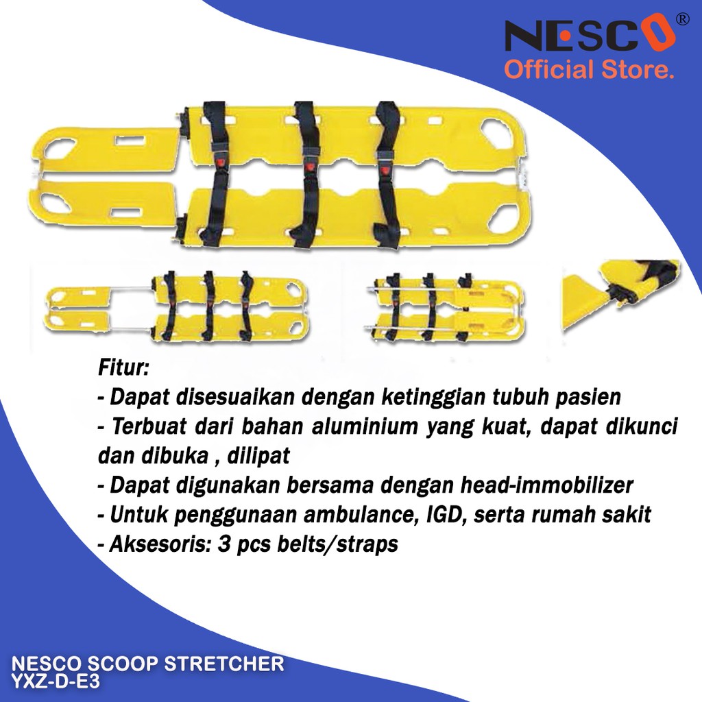 Nesco Scoop Stretcher, Type Yxz-D-E3, Tandu Lipat Medis