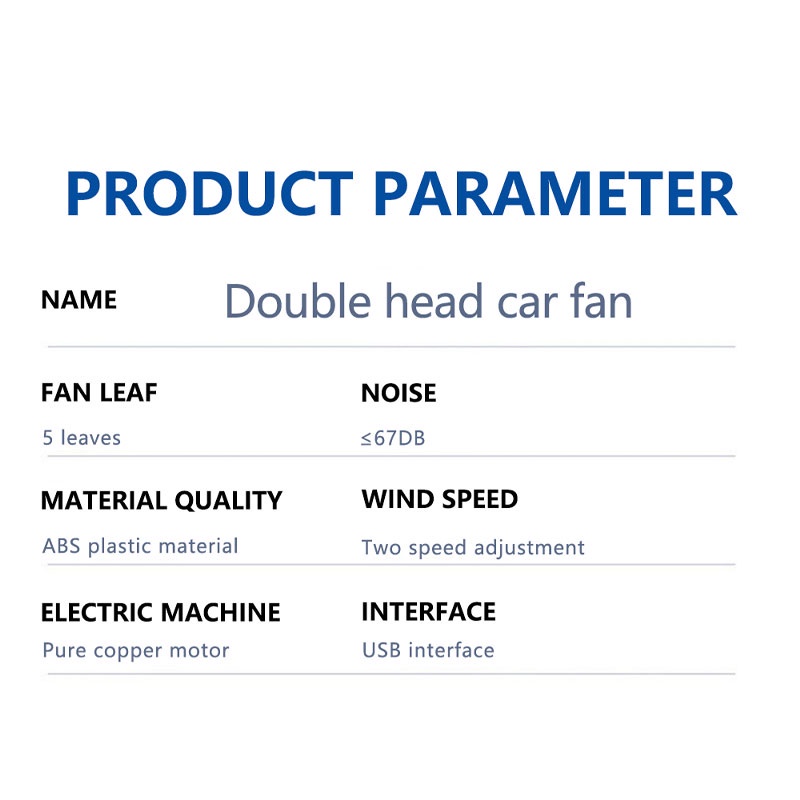 Kipas Mobil USB Kipas Mobil Kipas Kepala Ganda Pendingin Listrik AC Mobil Truk Kipas Angin Mobil 12V 24V Kipas Kepala Sa