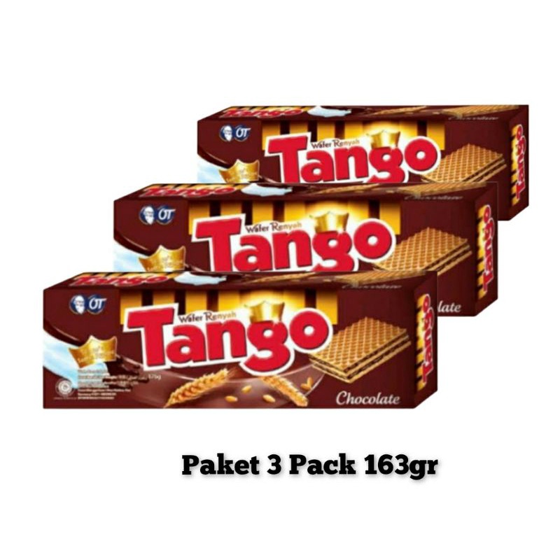 

Tango Chocolate Wafer Renyah Rasa Coklat 163gr Paket Triple Pack