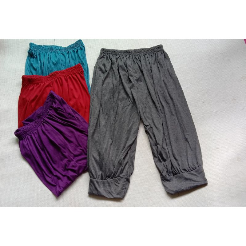Celana/celamis 3/4 Alladin Kerut Besar Polos Jumbo