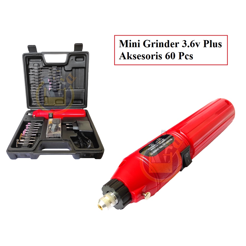 ART Mini Grinder Mini Gerinda Mini Bor Set 60 Pcs 60Pcs Mini die Drill Grinder Gerinda / Mini Die Grinder + Aksesoris Cordless Mini Die Grinder Mesin Poles Veneer Gigi MERK RANDOM MURAH ORIGINAL