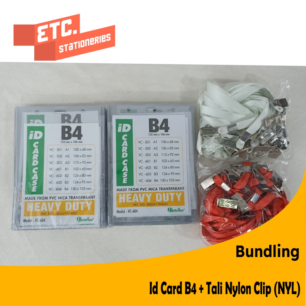 

Paket Bundling Id Card B4 + Tali Nylon Clip (NYL)