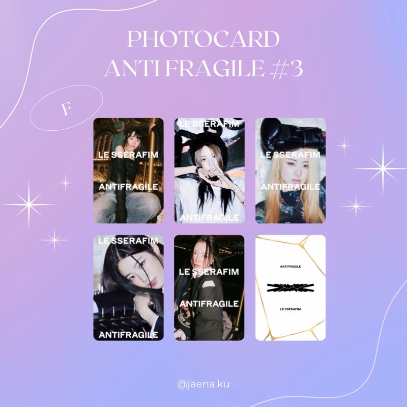 [LE SSERAFIM] PHOTOCARD ANTI FRAGILE MIDNIGHT ONYX LE SSERAFIM ‼️BACA DESKRIPSI‼️