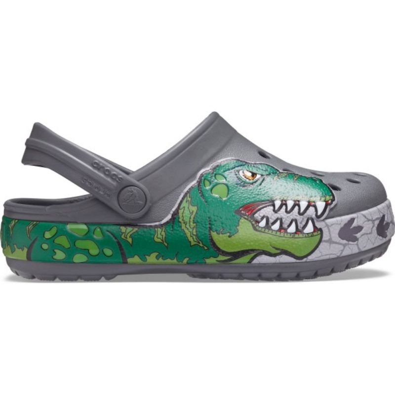 Crocs Anak Fun Lab Dino Band Clog Sandal Anak Laki Laki Cowo Karet Sendal Slop Baim Dinosaurus