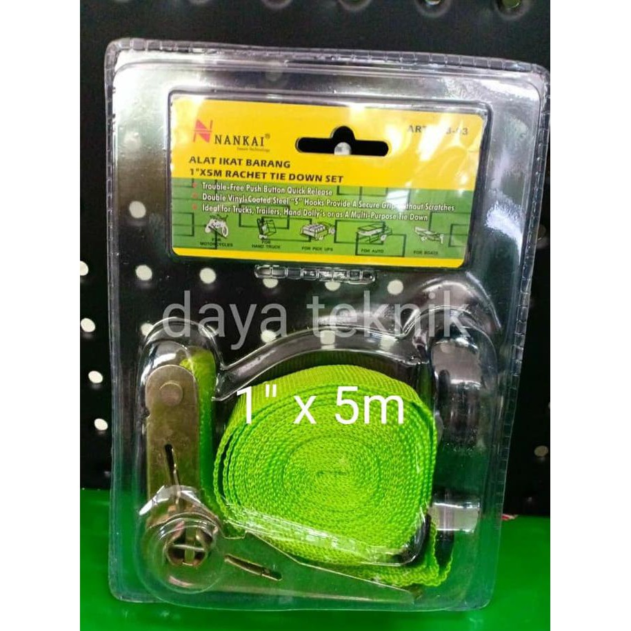 BERKUALITAS RACHET TIE DOWN 1" X 5M NANKAI - ALAT IKAT BARANG RACHET TIE DOWN NAN BAGUS