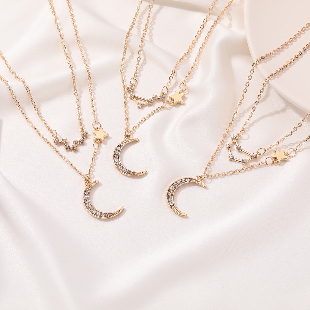 Kalung Rantai Liontin Motif Rasi Bintang Untuk Pria Dan Wanita /Kalung Zodiac Constellation Necklace