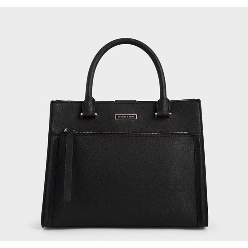 CK FRONT ZIP TOTE BAG