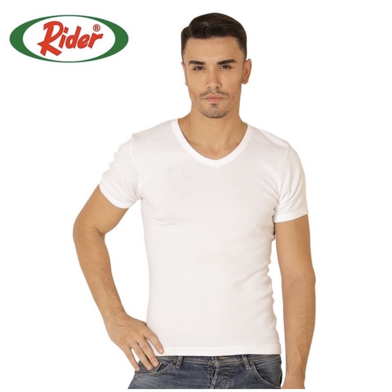 Kaos Dalam Oblong pria / Tshirt dalaman RIDER R222BP V-neck 100% katun