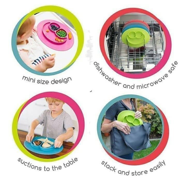 SHOPELLO - Piring Makan Bayi Silikon Anti Geser Plate Mat Tempat Makan Anak Silicone