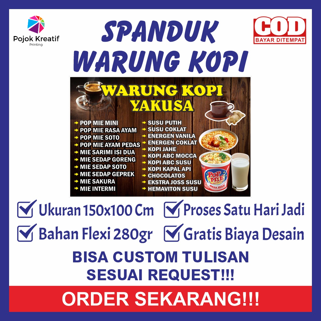 Jual Spanduk Sepanduk Banner Bener Baner Backdrop Plang Usaha Warung