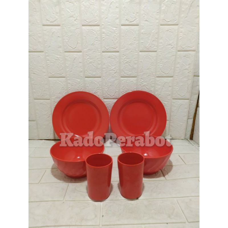 Piring mangkok gelas set melamin murah - peralatan makan set - piring cantik set - mangkok set A1