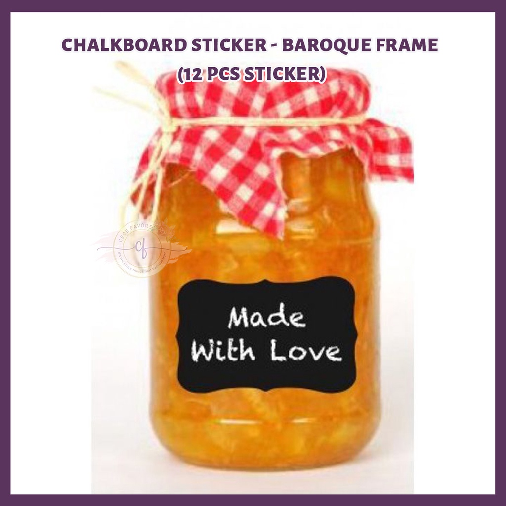 

Sticker Papan Tulis Hitam Kapur Label Dapur Chalkboard 12 Pcs Sticker