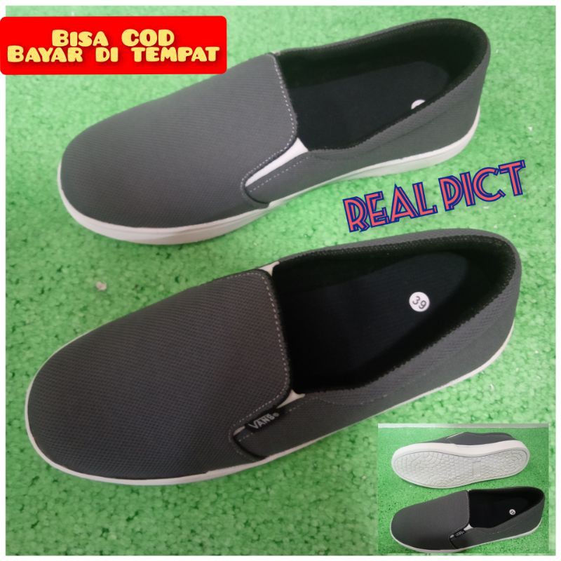 Sepatu Slip On Pria Sepatu Pria Tanpa Tali Sepatu Santai Cowok real pict(foto asli)