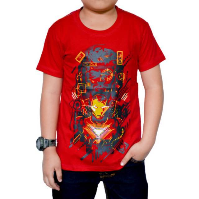  KAOS  ANAK  IRONMAN MERAH BAJU ANAK  KAOS  DISTRO  ANAK  