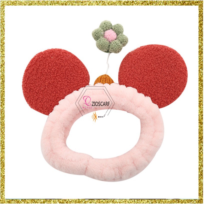 (COD) BANDANA DEWASA MANDI / BANDO MANDI MICKEY BUNGA / HAIRBAND KOREAN CARTOON MX1024