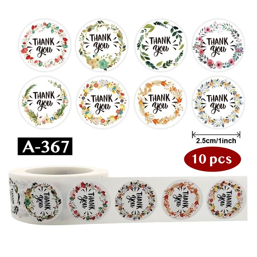 AliMaMa - STIKER THANK YOU 10 PCS - Sticker Terima Kasih Segel Olshop Online Shop Packaging Packing Souvenir Suvenir Import Murah Medan-A-367