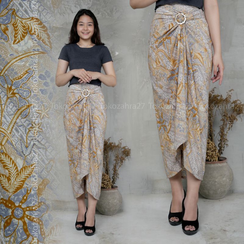 Rok Serut Modern Rok Lilit Motif RM Rok Bawahan Kebaya Rok Lilit Instan