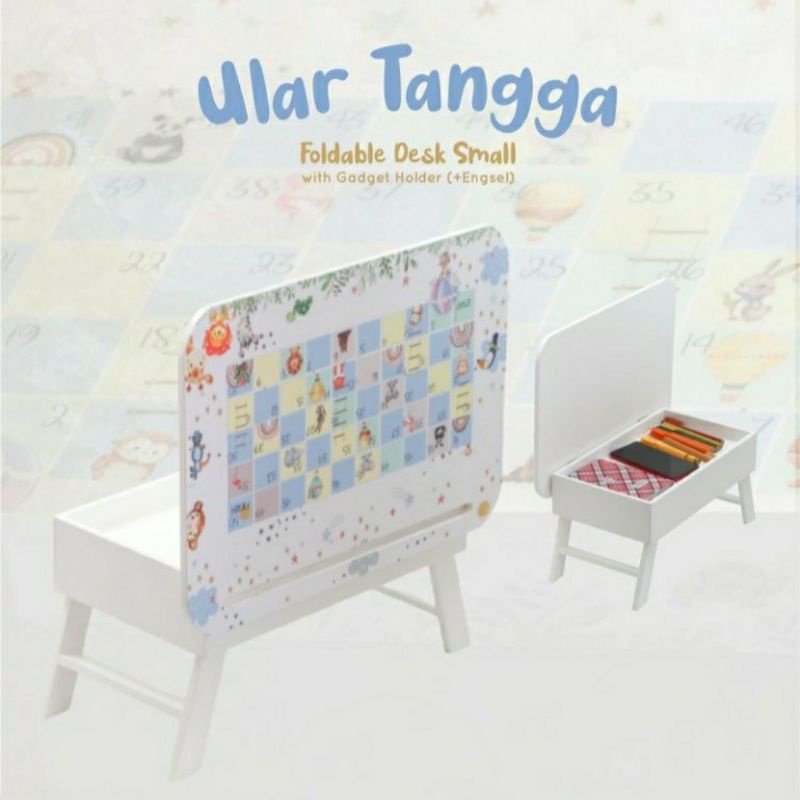 MEJA LIPAT LACI ENGSEL STD + GADGET STAND Meja Belajar Kayu Custom