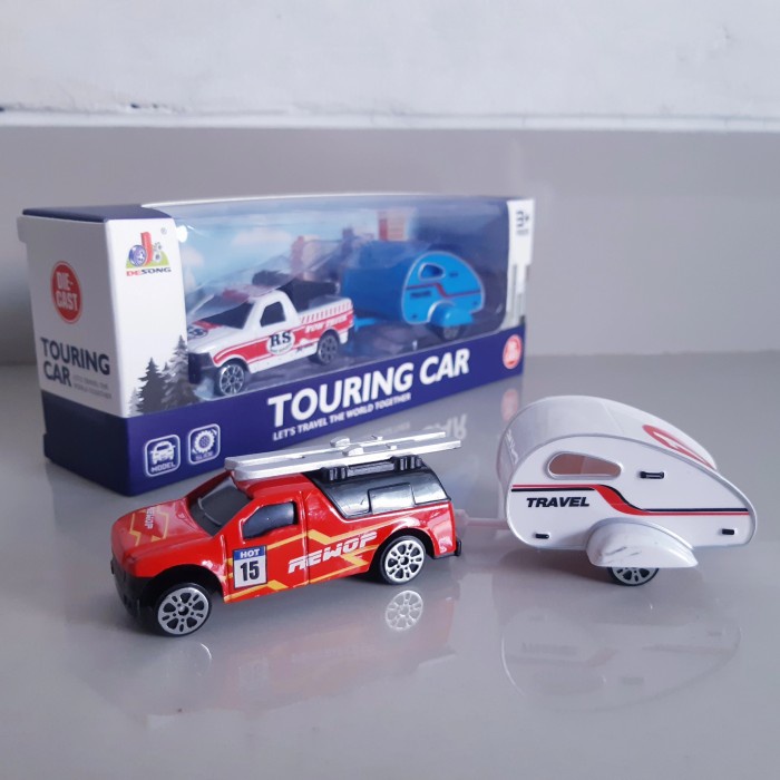 Diecast Truk Derek Camper Van Alloy Mainan Miniatur Mobil Touring Car