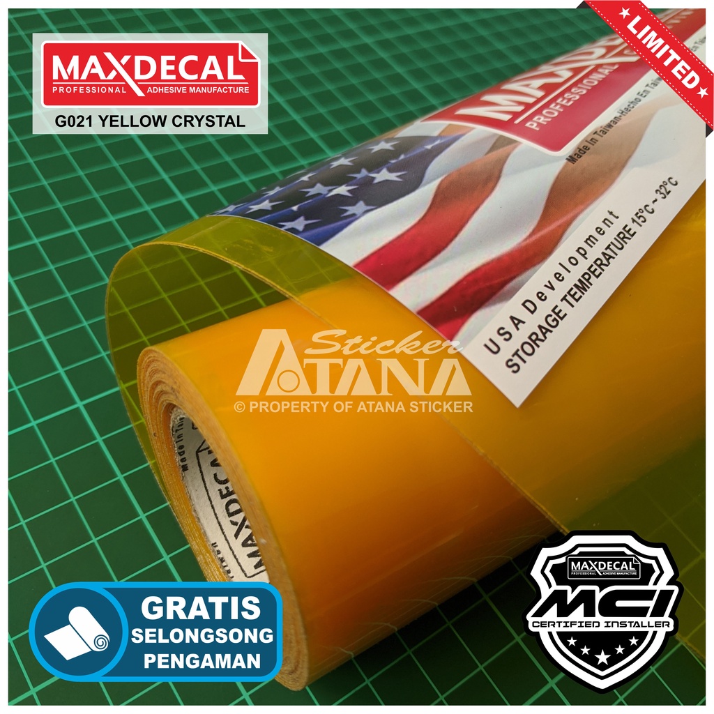 Skotlet Kuning Transparan Maxdecal Scotlet Yellow Transparent Stiker Tembus Pandang Bening Sticker Hybrid Scolite Smoke Scotlight Anti Gores Transparant Decal Vinyl Wrap Body Dekorasi Aksesoris Lampu Headlamp Motor Mobil Hp Laptop Neon Box PCX NMAX Aerox