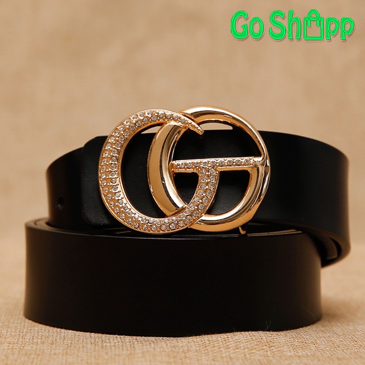 Gesper Wanita Import Tulisan GO Diamond Tali Pinggang Wanita Kekinian Ring Belt Korea [IK09]