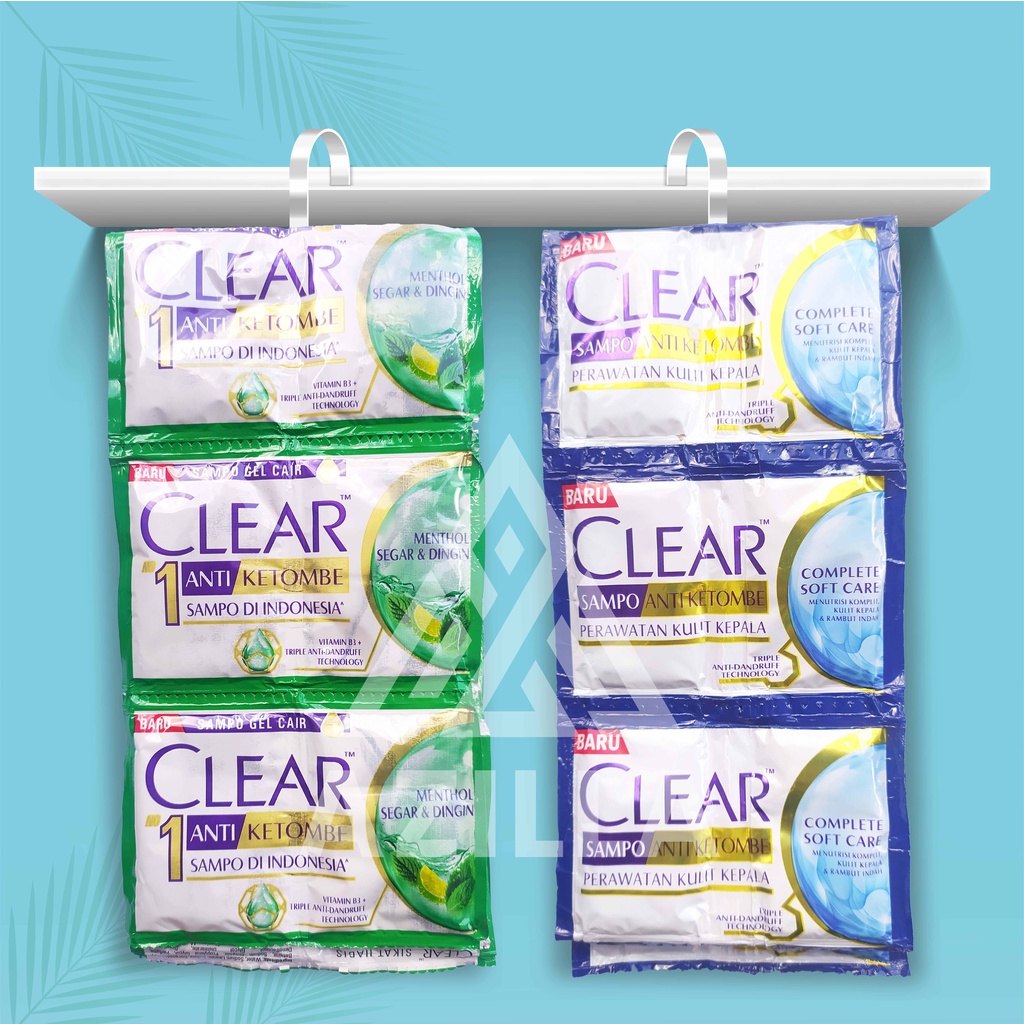 Clear Shampoo Sachet 9ml 1 Renceng 12 Sachet | Shampo Clear Sachet