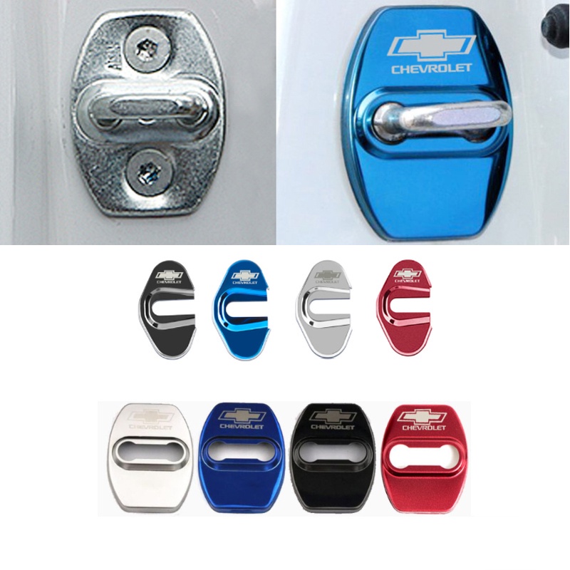 4pcs / Set Case Pelindung Kunci Pintu Mobil Bahan Stainless Steel Untuk Chevrolet Aveo Cruze Optra Sonic Nabira
