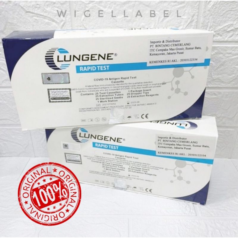 LUNGENE ORIGINAL swab antigen biru rapid test mandiri satuan