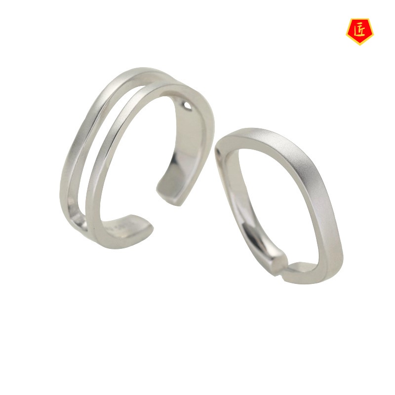 [Ready Stock]Special-Interest Design Couple Ring S925 Silver Simple