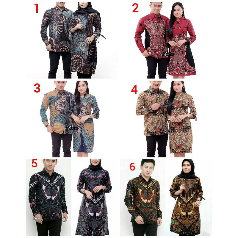 COUPLE TUNIK KEMEJA BATIK M L XL XXL