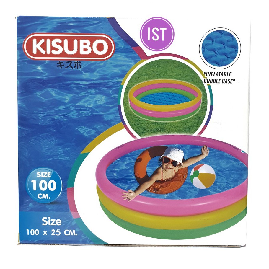 mwn.toys Kolam Renang Kisubo 3 Ring Pelangi 100 x 25 cm No.KSB1022