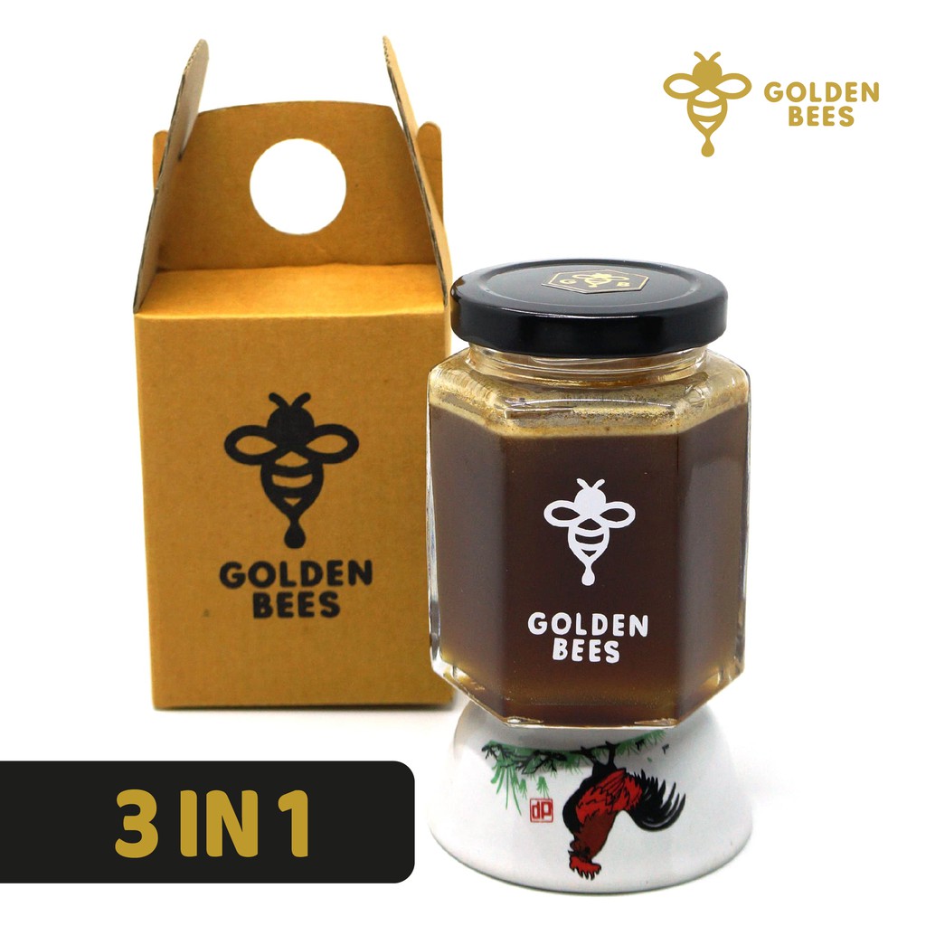 

MADU ASLI Murni 3 IN 1 Golden Bees ( Madu + Bee Pollen + Royal Jelly )