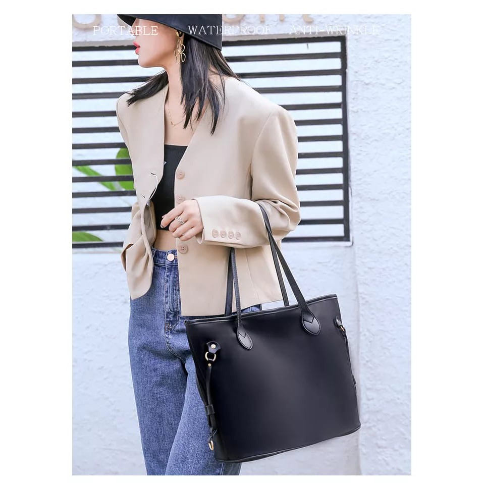 RH BAGS Tote Bag Kulit Sintetis Tas Tote Kekinian Terbaru Model Style korean Tas Bahu Wanita Terbaru Kapasitas Besar Cocok Buat Kerja Kuliah Bepergian