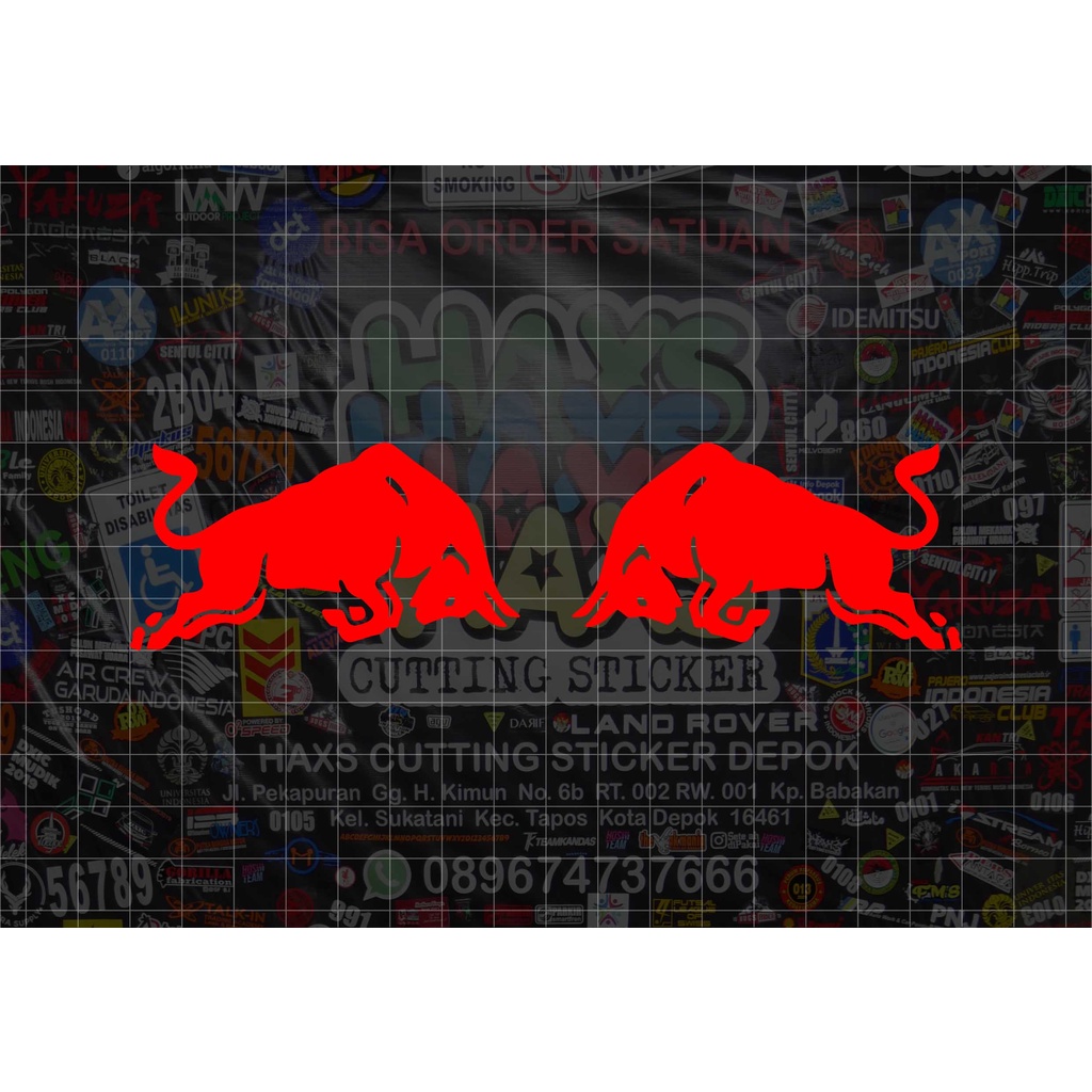 Cutting Sticker Logo Red Bull Sepasang Ukuran 7,5 Cm