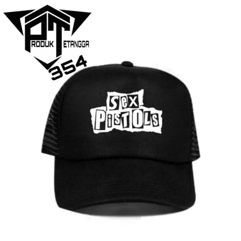 TOPI SEX PISTOLS - TOPI JARING BASEBALL CAP DISTRO BAND METAL VINTAGE BOOTLEG - HITAM PRIA WANITA DE