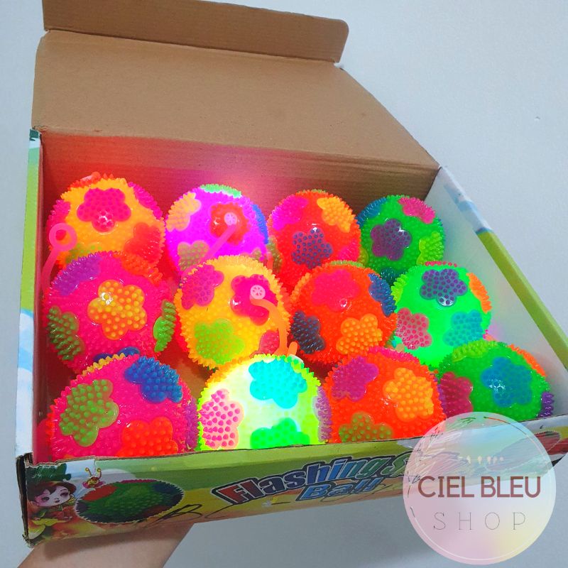 BOLA DURI LAMPU LED NYALA / Mainan Flashing Spiky Ball  JUMBO / Mainan Bola Yoyo Pencet Bunyi Nyala / Mainan Bola Duri Aneka Bentuk / CIEL BLEU SHOP