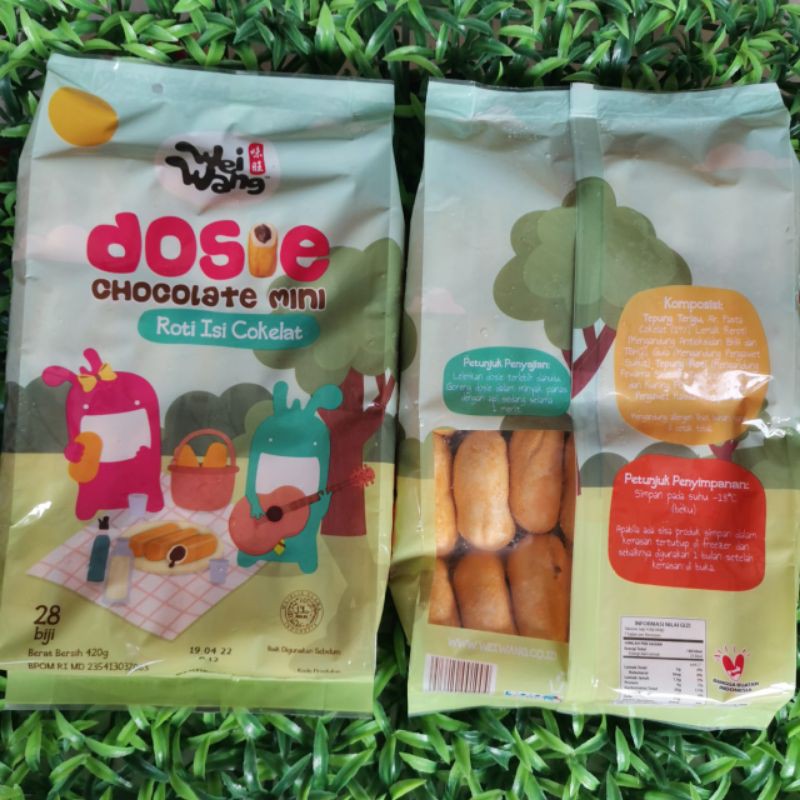 

Wei Wang Dosie Chocolate Mini - Roti Isi Cokelat Berat 420 Gr 28 Pcs