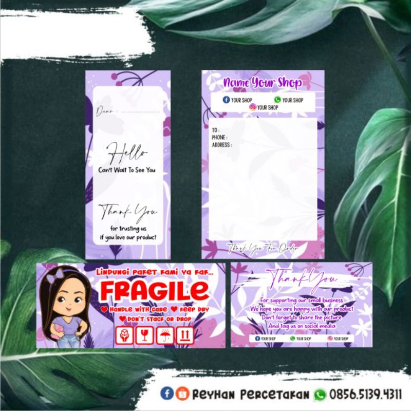 

stiker olshop & thank card