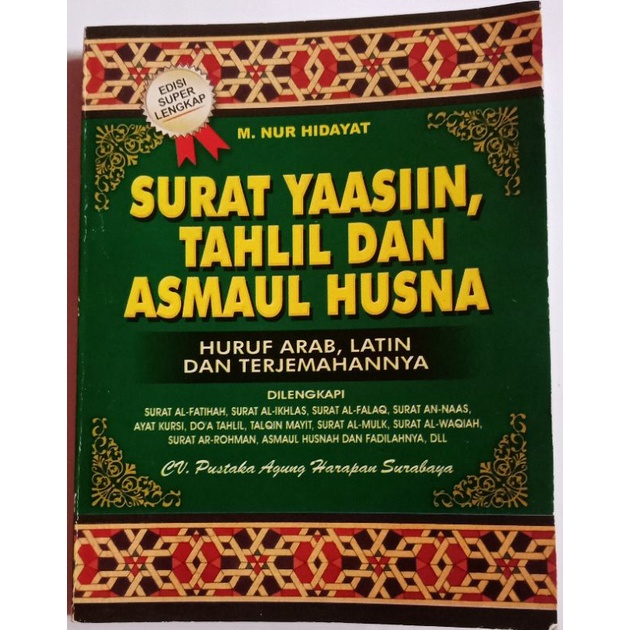 BUKU YASIN TAHLIL ARAB LATIN DAN TERJEMAH BESERTA ASMAUL HUSNA