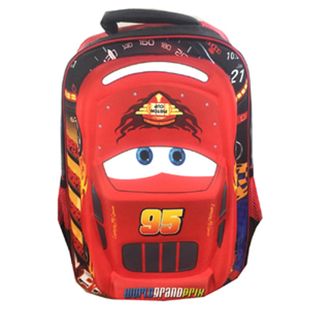 FREE ONGKIR + RAINCOVER Tas Ransel Sekolah SD Cars McQueen 3D Timbul Hard Cover S