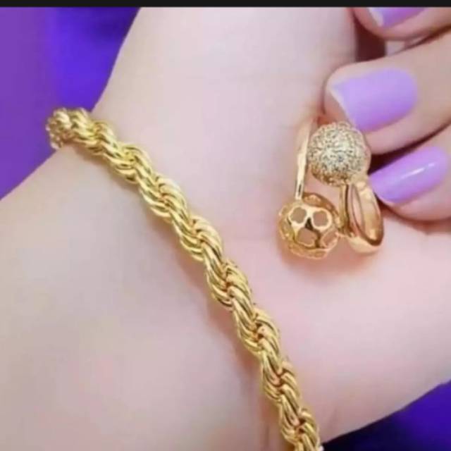 Gelang rantai dan cincin bola xuping