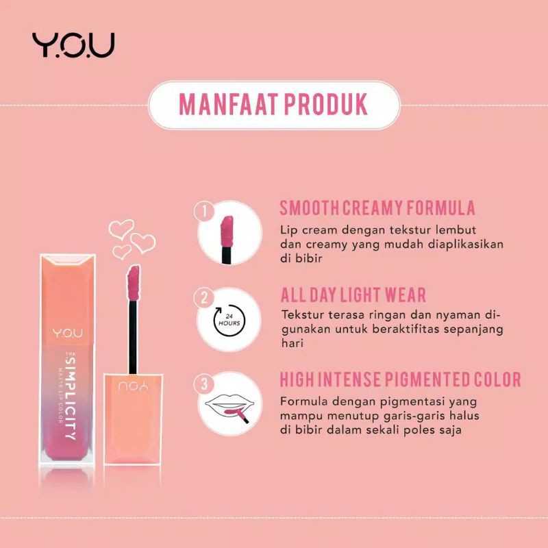 Kosmetik You The Simplicity Matte Lip Color by YOU Makeups