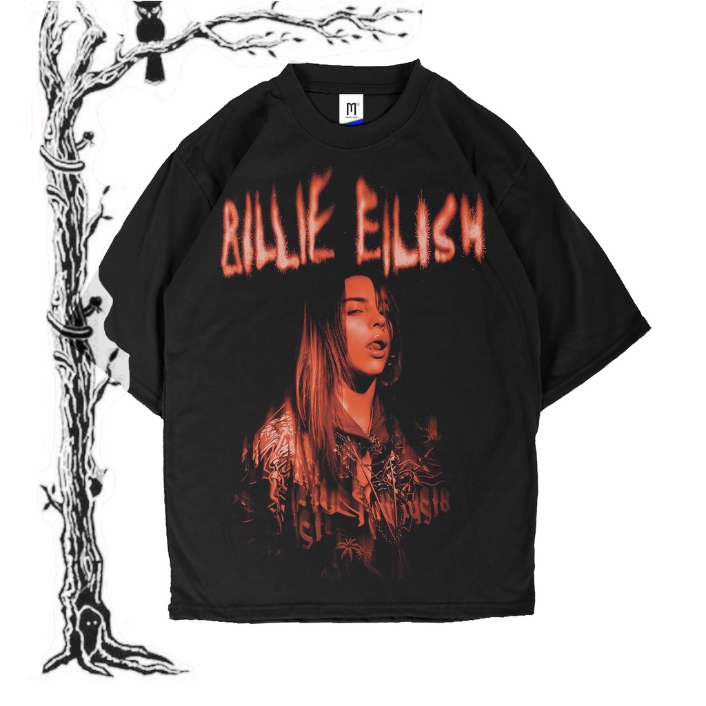 OVERSIZE BILLIE EILISH / TSHIRT BILLIE EILISH / Billie eilish orange TSHIRT / BAJU KAOS MUSIK UNISEX