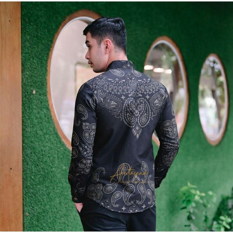 CACING Kemeja Batik Pria Slimfit Premium Bahan Katun Halus Lapis Furing