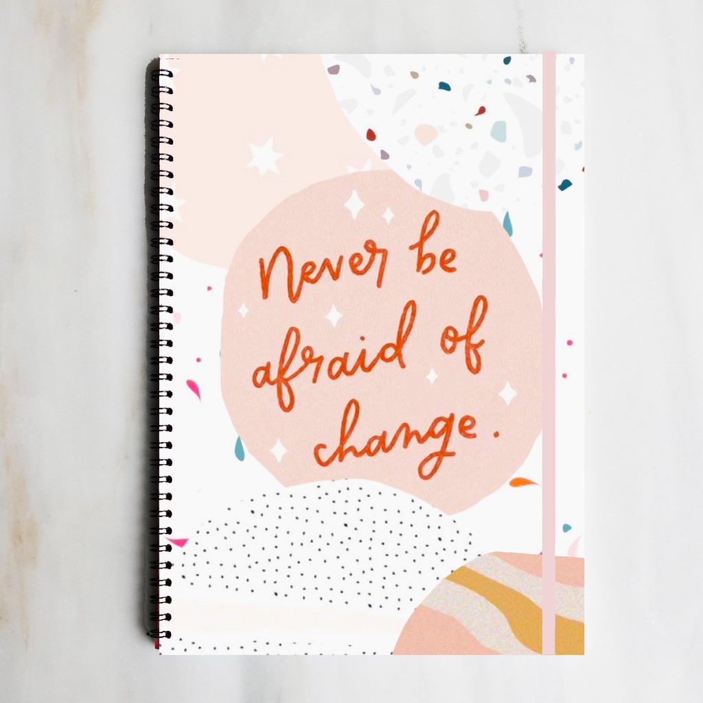 

AFRAID CHANGE Quote Marble Spiral Ruled Notebook Diary Journal Buku Tulis Catatan Sekolah Kuliah